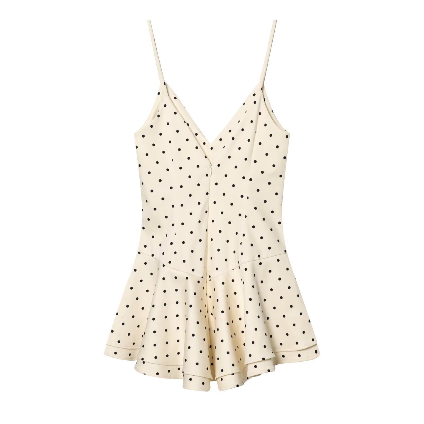 Women's short jumpsuit style polka dot dress
