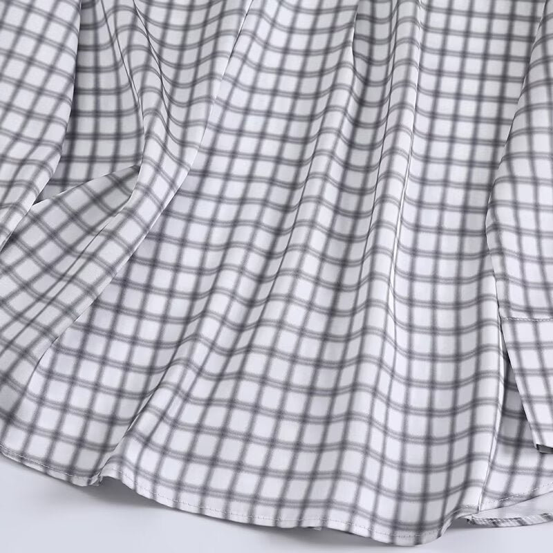 Women's new fashion long sleeved checkered shirt