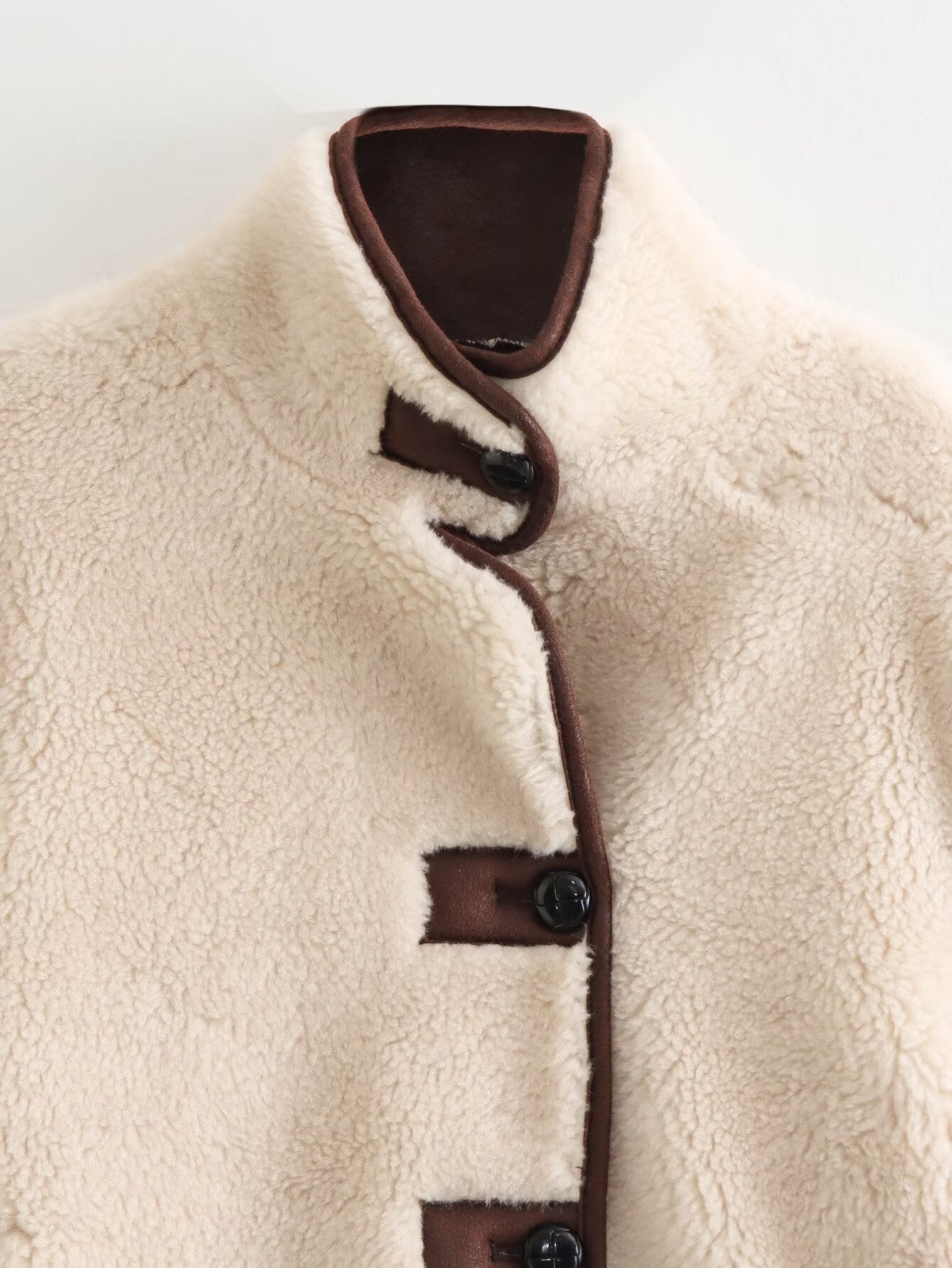 Women's loose standing collar warm fleece Coat