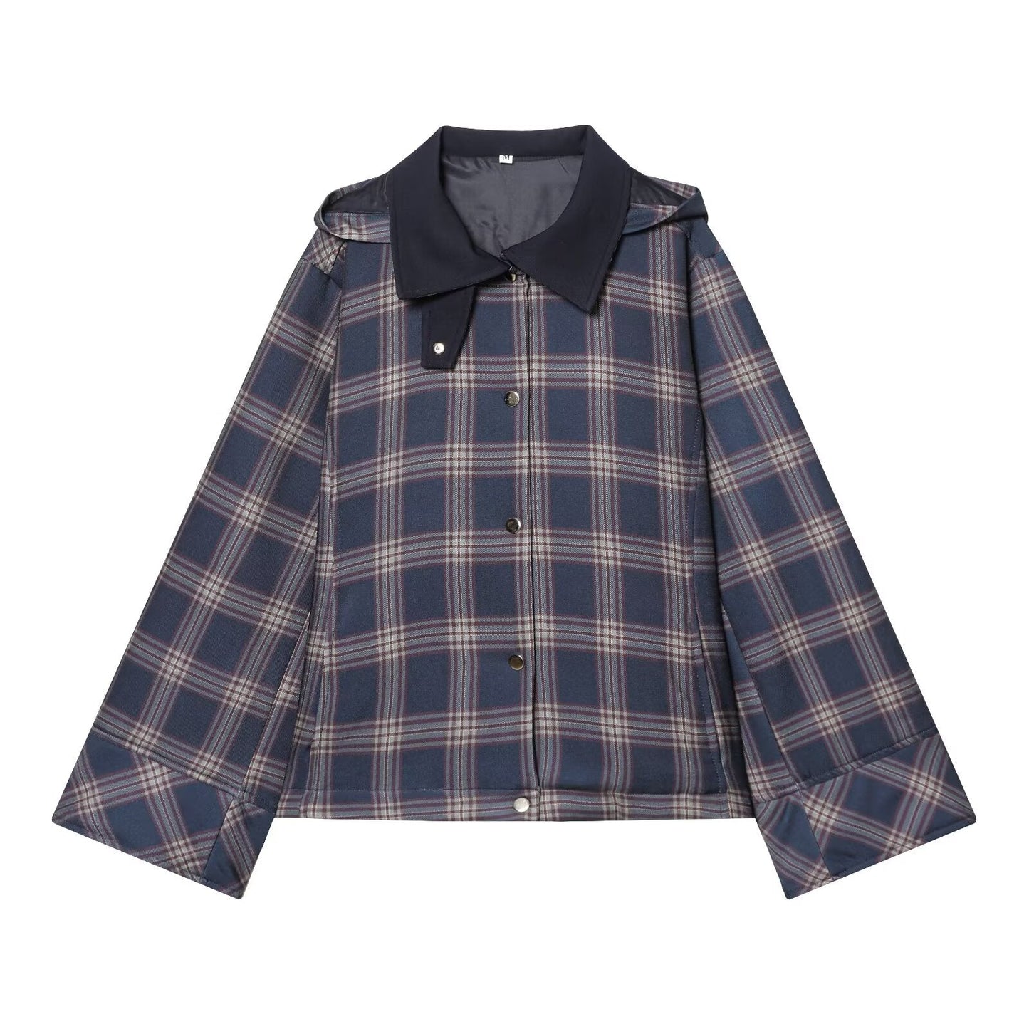 suit Women's 2 pieces hooded checkered cotton jacket Coat+ Pants