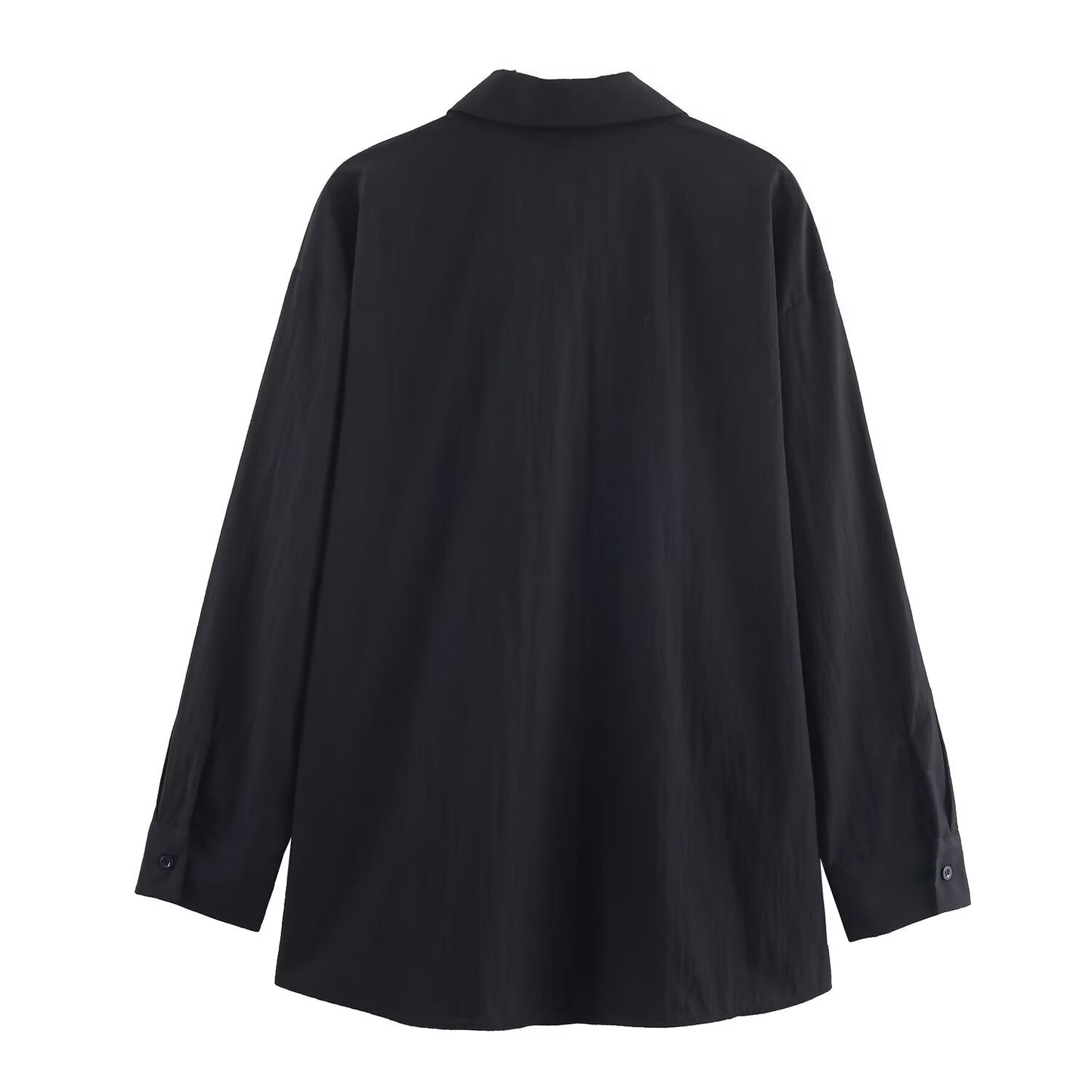 Women's 2025 new belt decoration loose poplin shirt