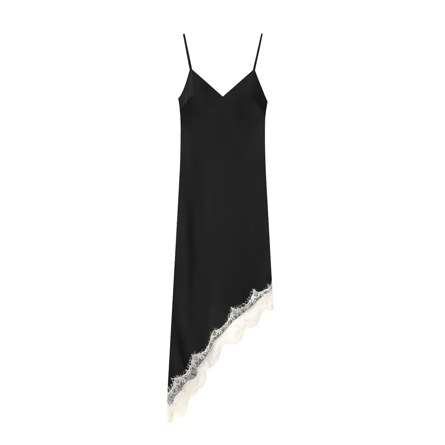 Women's lace satin textured suspender dress