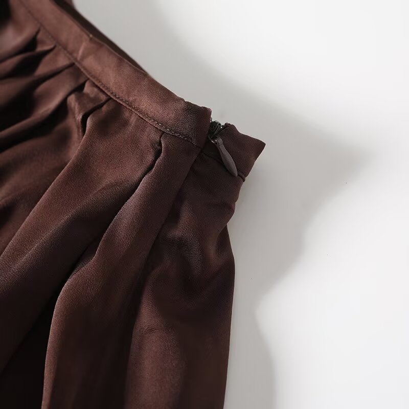 Women's new fashion loose versatile draped pleated MIDI skirt