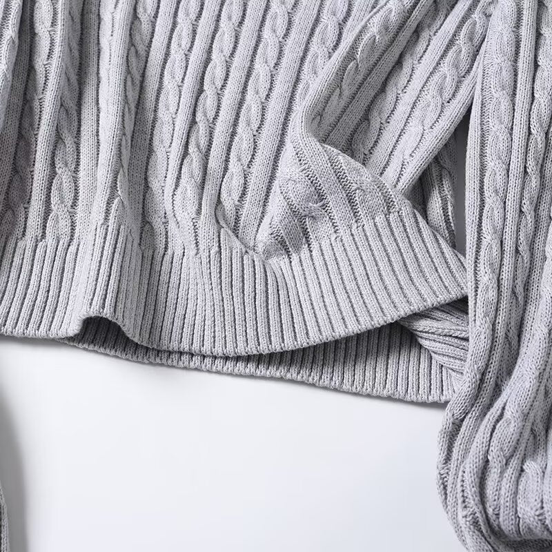 Women's 2025 new fashion striped polo collar knitted sweater