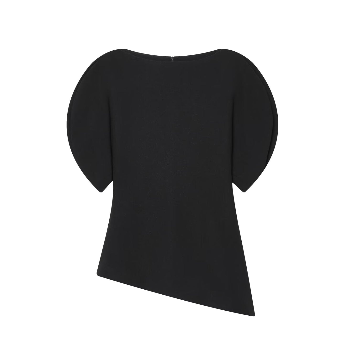 Women's Bubble Short Sleeve Asymmetric Top