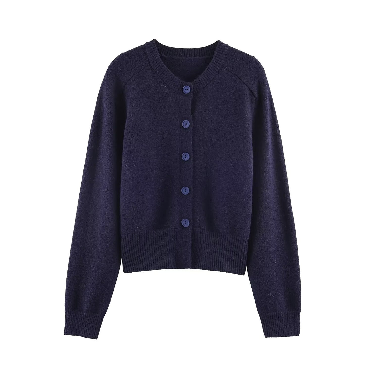 Women's soft textured round neck knitted Coat