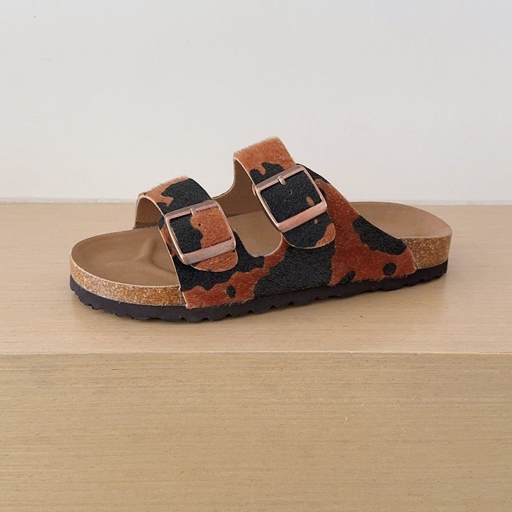 Women's 2026 new fashion horse hair cow slippers