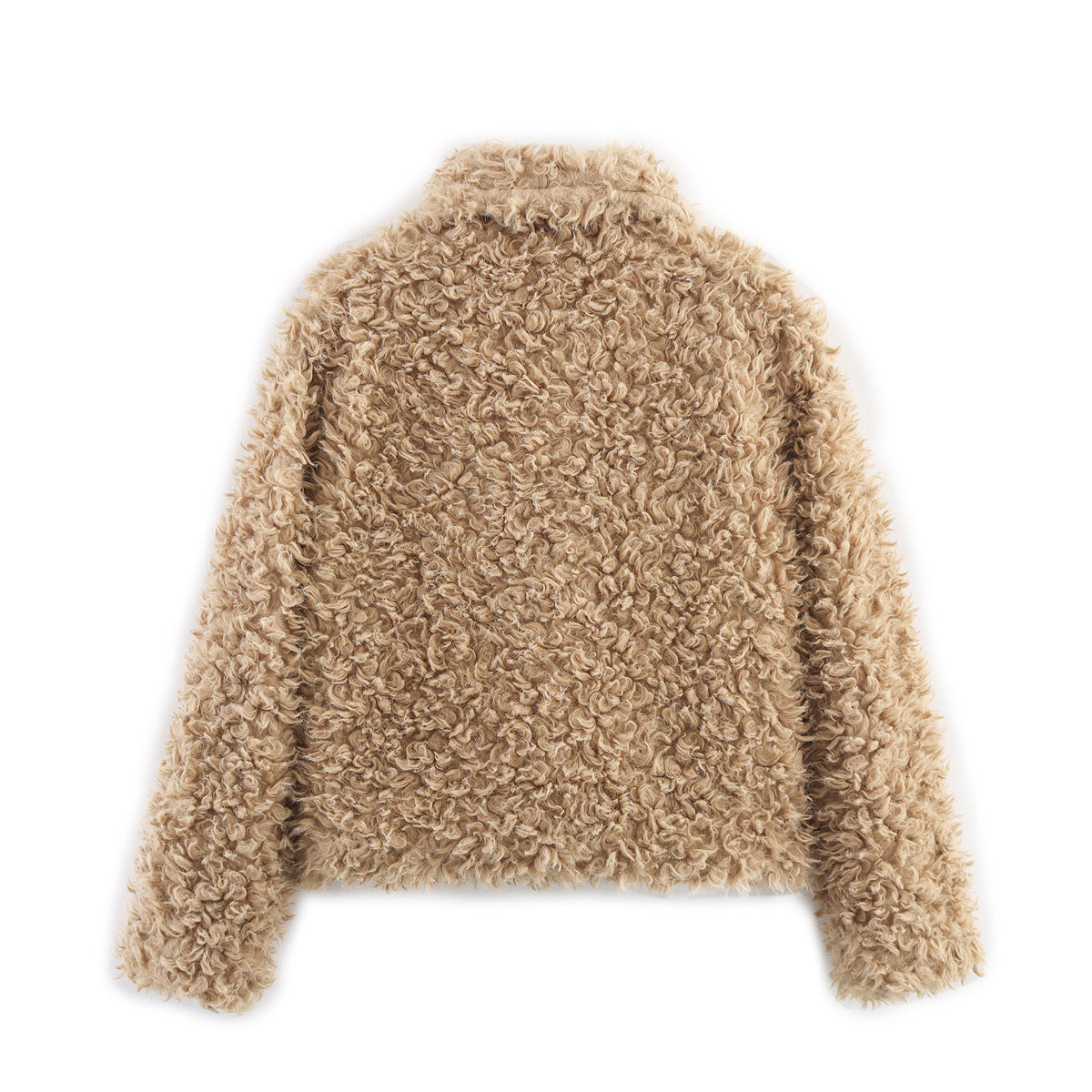 Women's 2025 new fashion faux fur effect short lapel Coat