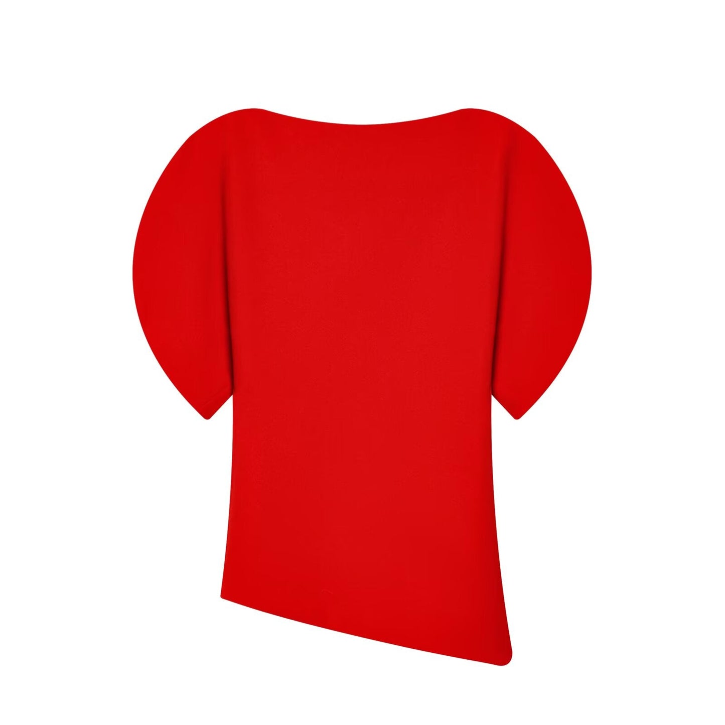 Women's Bubble Short Sleeve Asymmetric Top