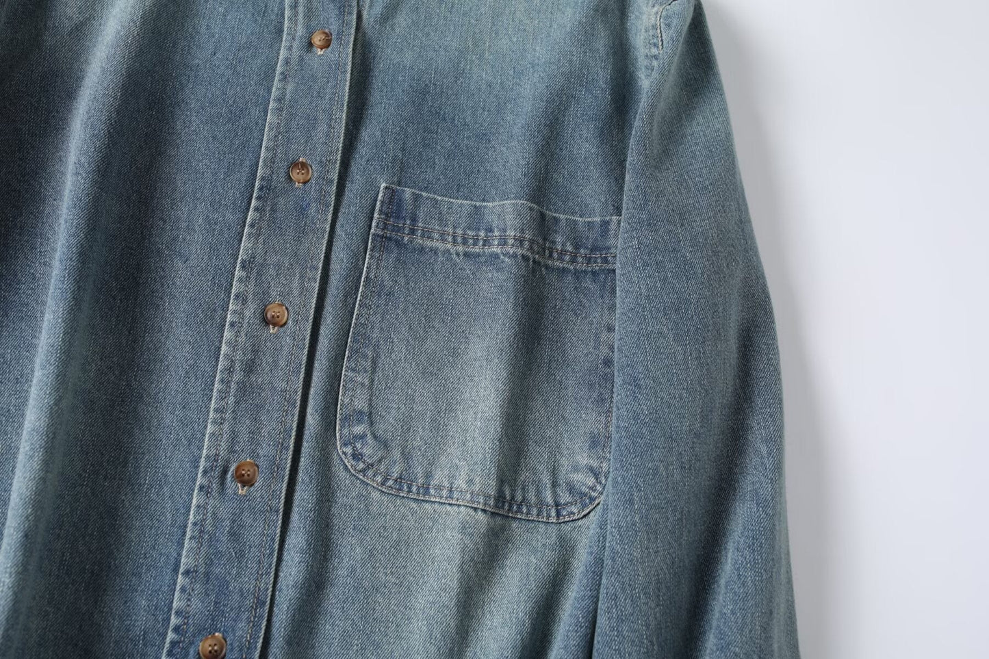 Women's new fashion casual long sleeved Button-up denim shirt