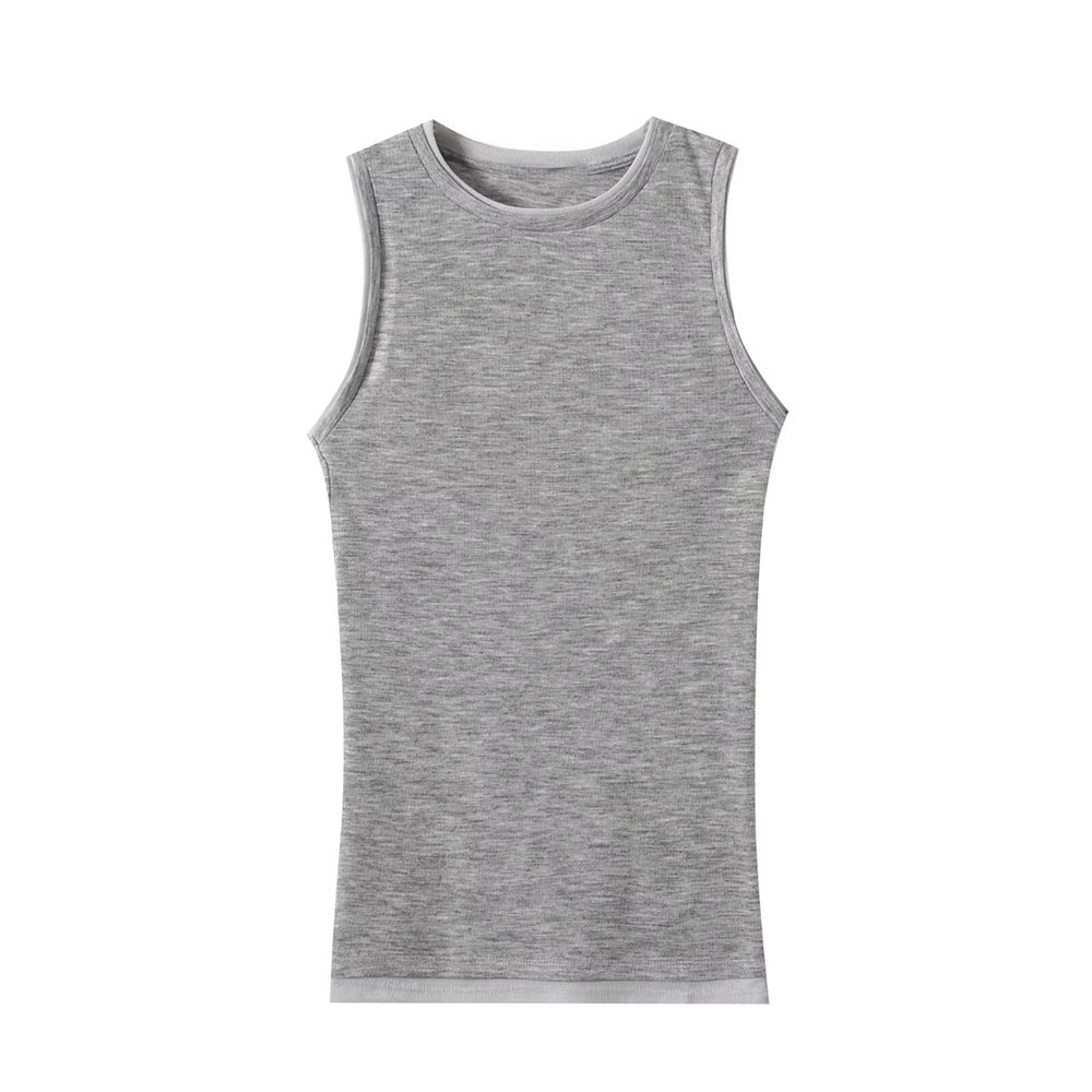 Women's new fashion sleeveless basic style vest T-shirt