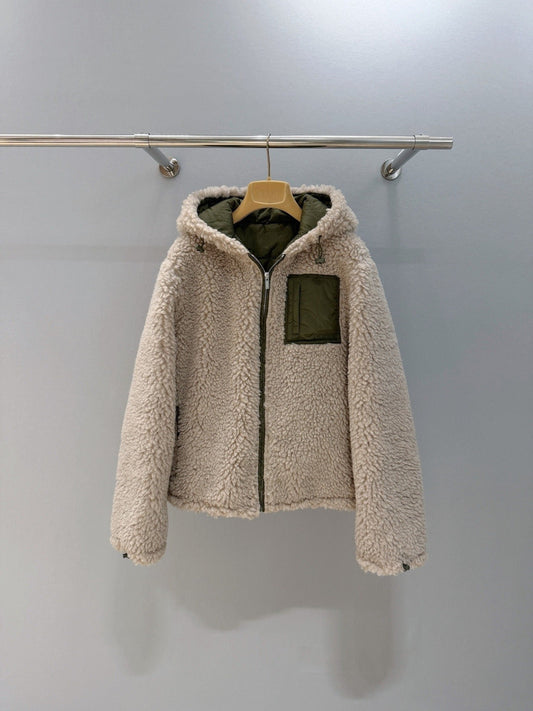 Women's new autumn and winter zipper hooded coat