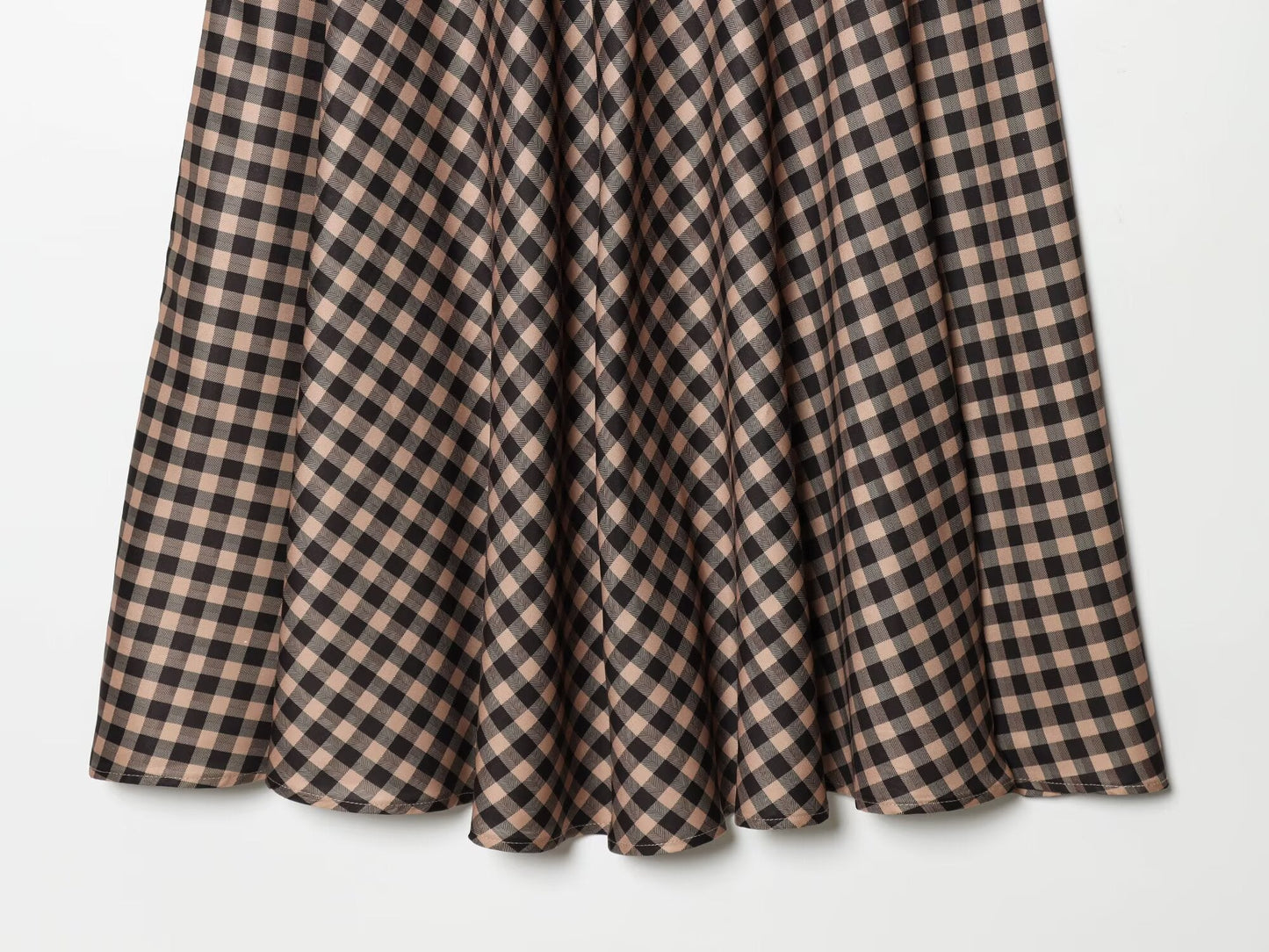 Women's lace decorative plaid MIDI skirt