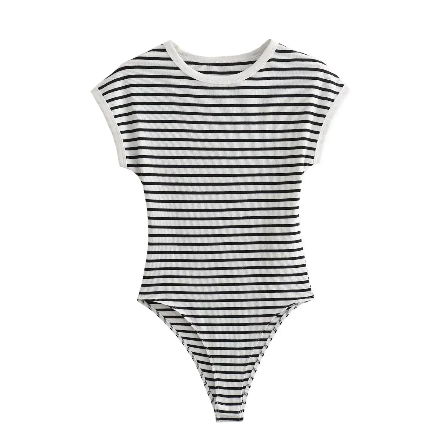 2026 Women's New Chic Fashion Multi Color Slim O Neck Ribbed Knitted jumpsuit Retro Short sleeved Women's Short jumpsuit