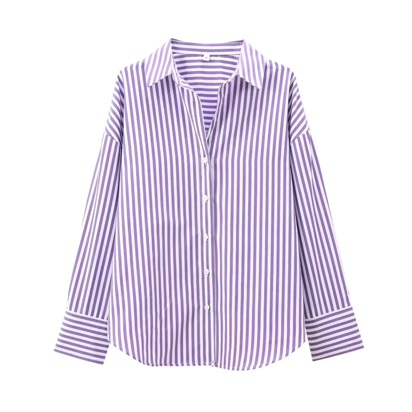 Women's 2026 New Fashion Loose Basic Style Casual Poplin Shirt Retro Long Sleeve Button up Women's Shirt Unique Top