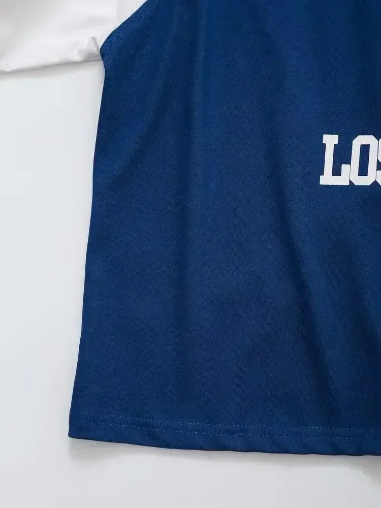 Women's 2026 New Fashion Print Letter Decoration Loose Short sleeved Tshirt Retro Casual O Neck Tee Shirt Tops Mujer