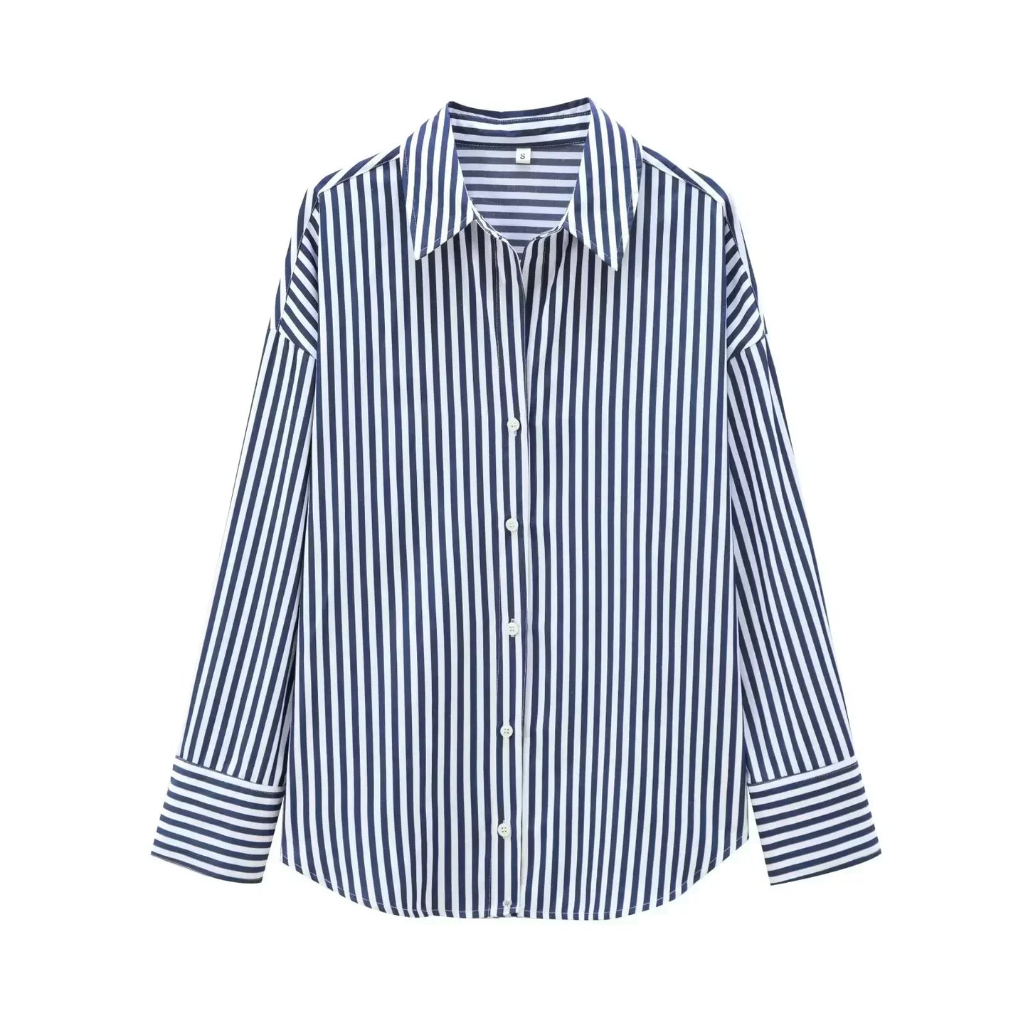 Women's 2026 New Fashion Loose Basic Style Casual Poplin Shirt Retro Long Sleeve Button up Women's Shirt Unique Top