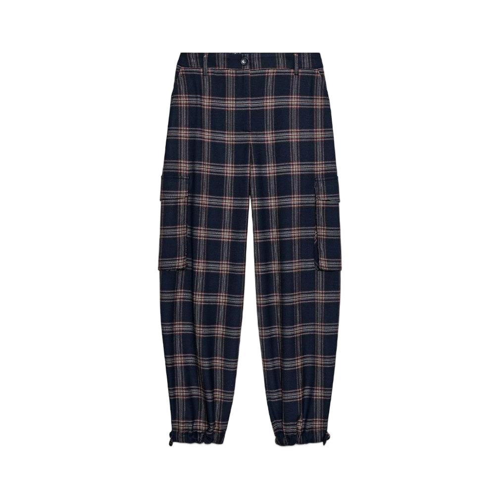 suit Women's 2 pieces hooded checkered cotton jacket Coat+ Pants