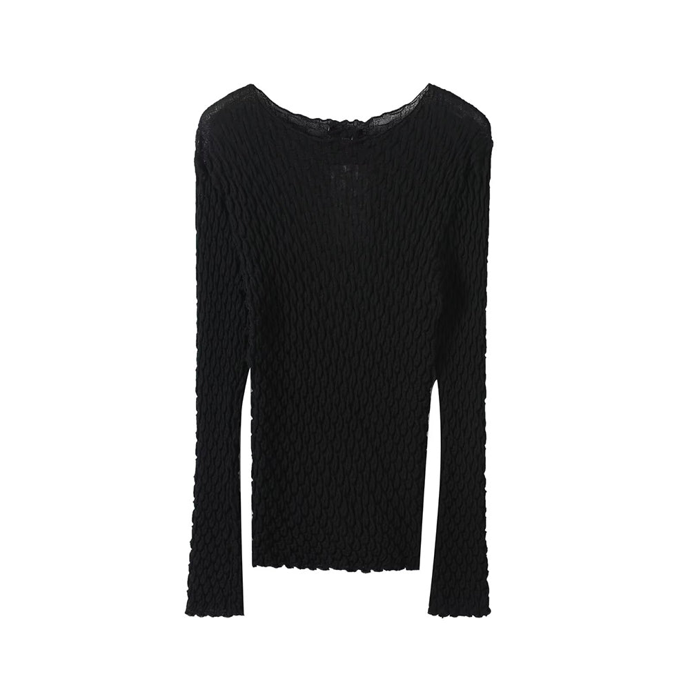 Women's new fashion texture interior style bottom knit top