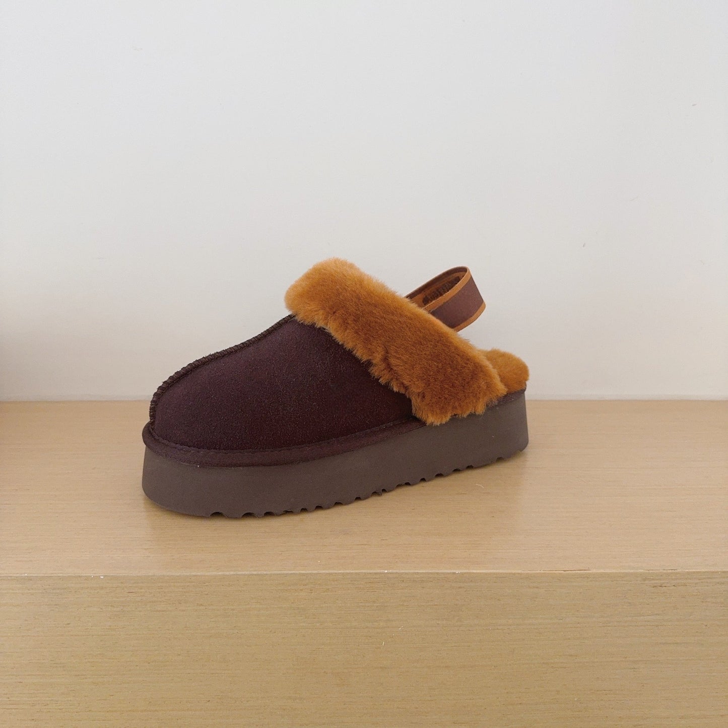 Women's new winter platform letter elastic belt slippers