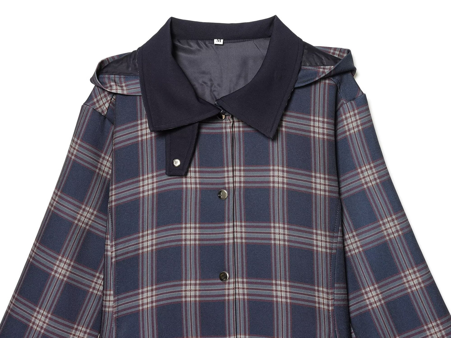 suit Women's 2 pieces hooded checkered cotton jacket Coat+ Pants