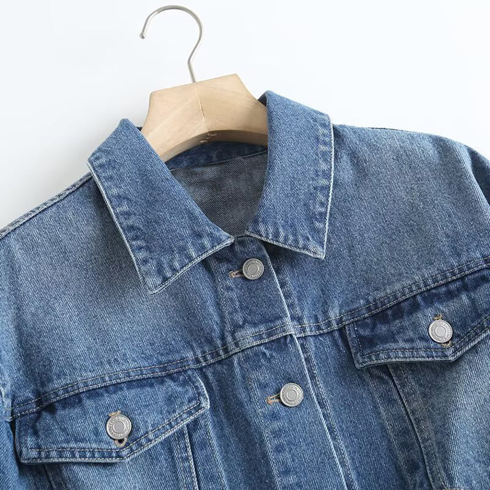 Women's casual versatile Lapel cotton denim Coat