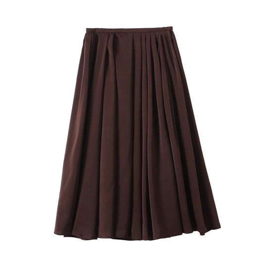Women's new fashion loose versatile draped pleated MIDI skirt