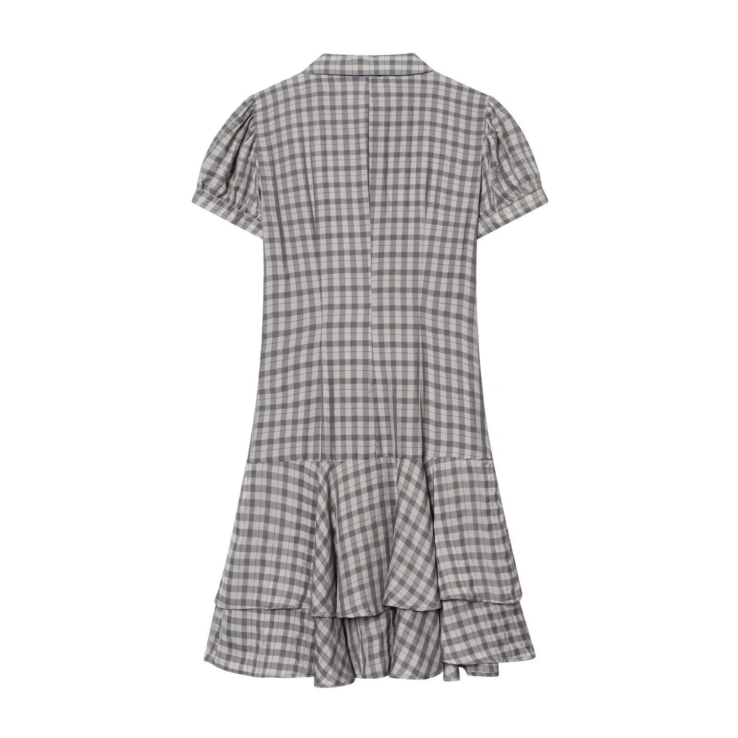 Women's layered decorative plaid mini dress