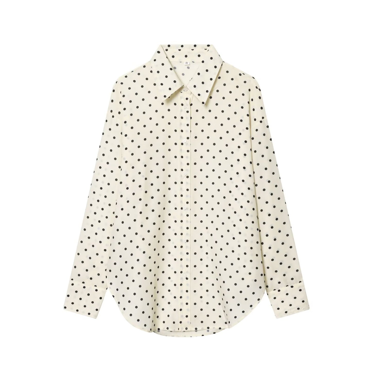 Women's retro polka dot casual Lapel shirt