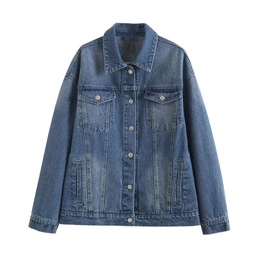 Women's casual versatile Lapel cotton denim Coat