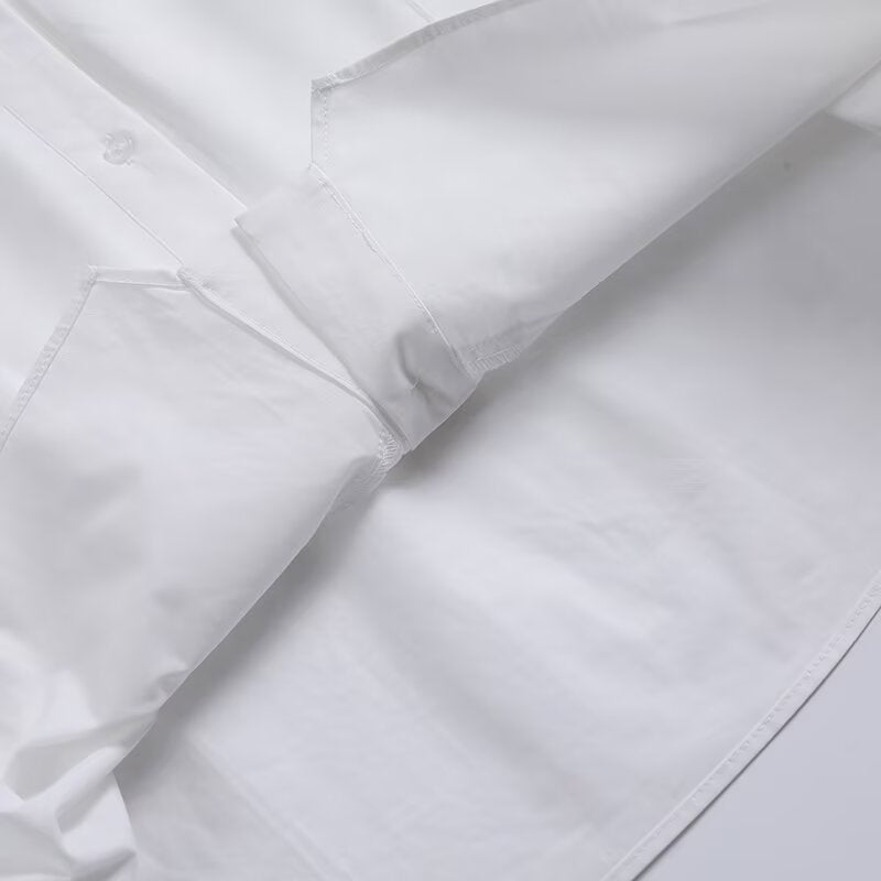 Women's new fashion Interior style patchwork short long sleeved shirt