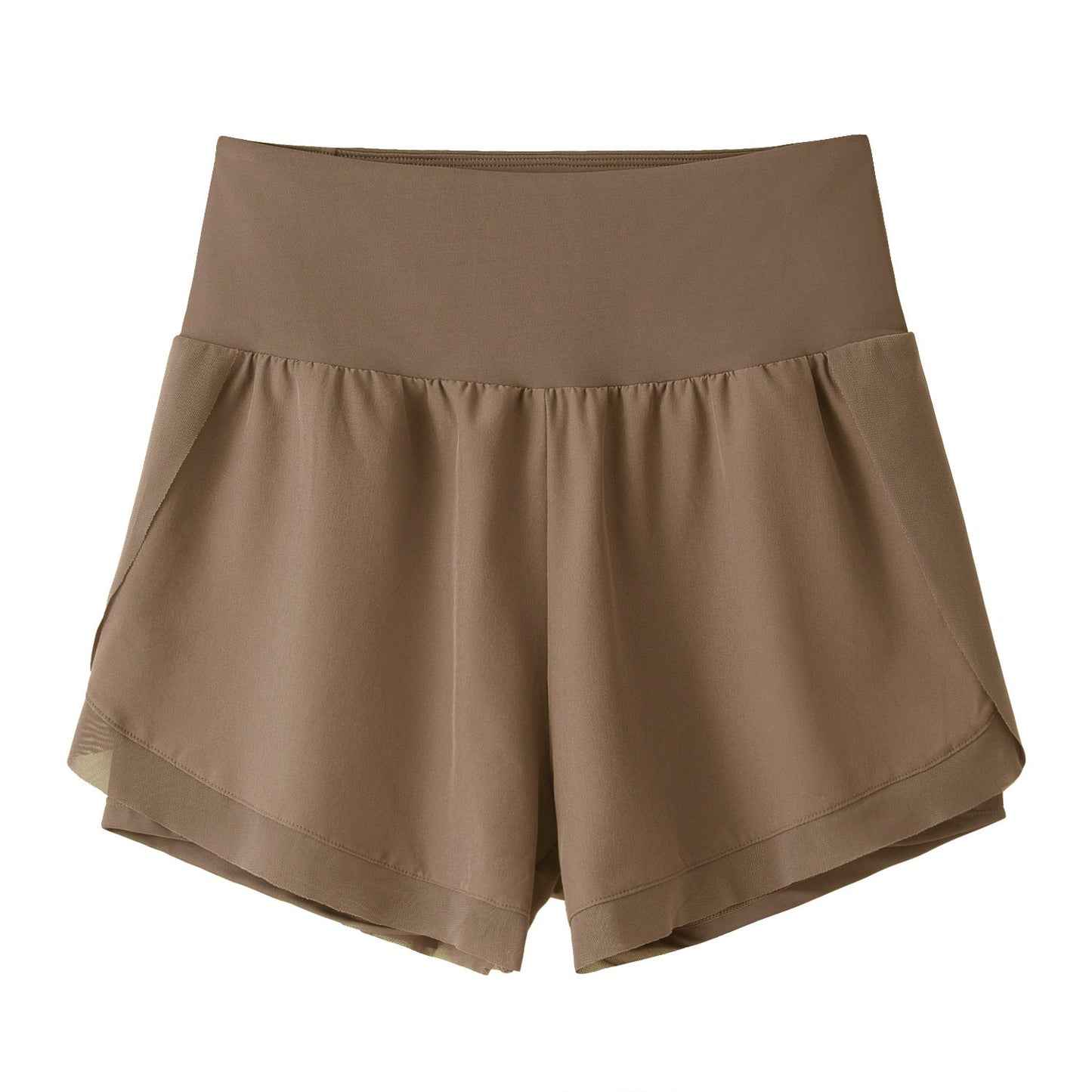 LU Women's new high waist and abdomen anti-exposure shorts