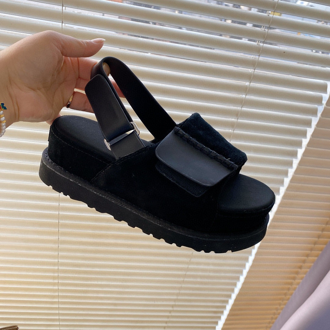 Women's New Fashion Joker Casual Platform Stitching Design Increases Sandals